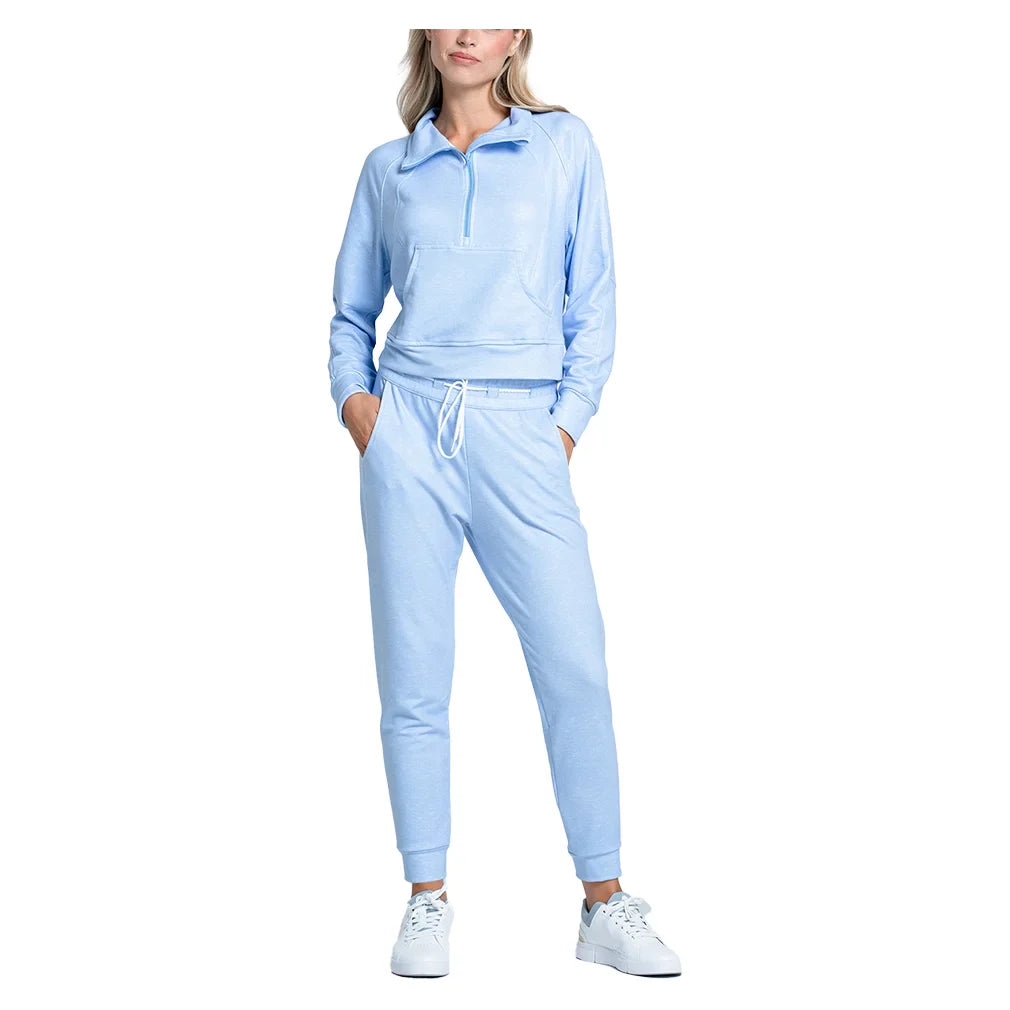 Women`s Renew Heather 1/4 Zip Long Sleeve Tennis Top Apparel Lucky In Love