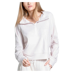 Women`s Renew Heather 1/4 Zip Long Sleeve Tennis Top Apparel Lucky In Love