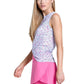 Women`s Moon Flower Twist Front Tennis Tank with Bra Powder Apparel Lucky In Love