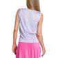 Women`s Moon Flower Twist Front Tennis Tank with Bra Powder Apparel Lucky In Love