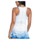 Women`s Shibori Stripe Tennis Tank with Bra White Apparel Lucky In Love