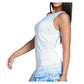 Women`s Shibori Stripe Tennis Tank with Bra White Apparel Lucky In Love