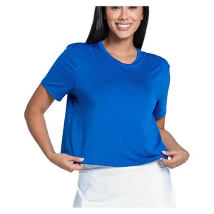 Women's LUV Power Box Tennis Top Electric Blue Apparel Lucky In Love