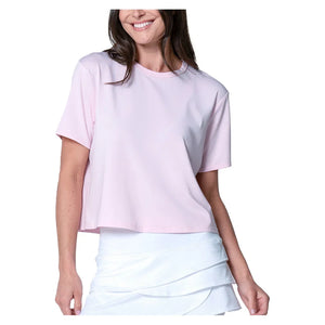 Women`s Powerbox Tennis Tee Pink Sand Apparel Lucky In Love