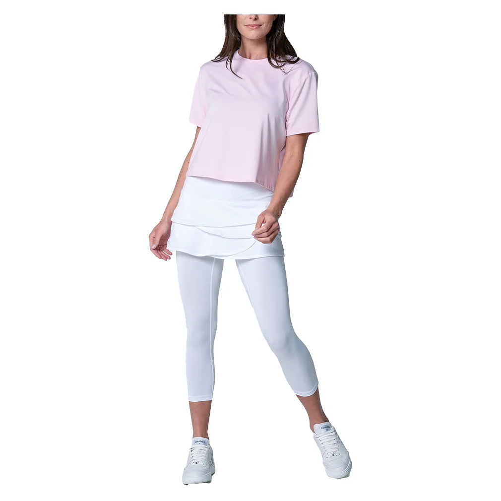 Women`s Powerbox Tennis Tee Pink Sand Apparel Lucky In Love