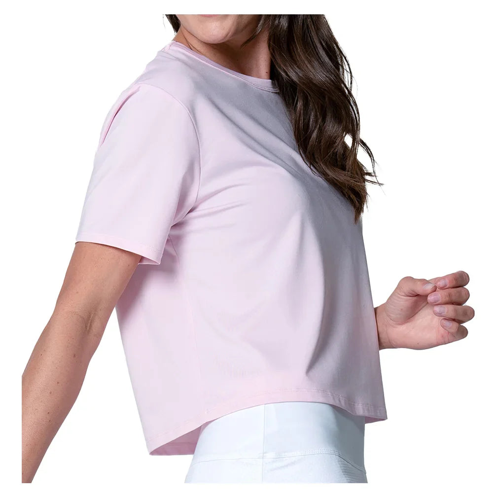 Women`s Powerbox Tennis Tee Pink Sand Apparel Lucky In Love