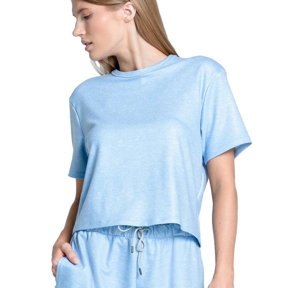Women`s Renew Heather Short Sleeve Tennis Top Apparel Lucky In Love
