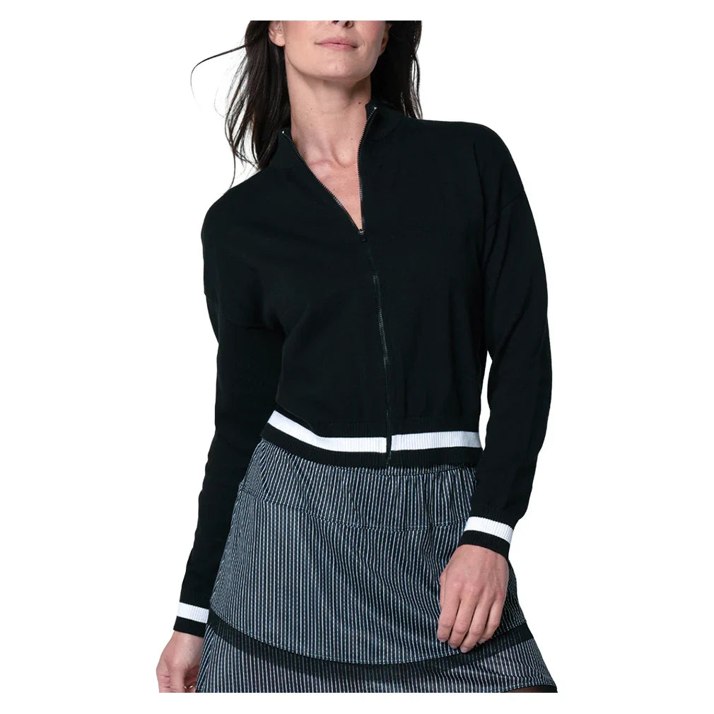 Women`s Rally Mock Neck Tennis Cardigan Apparel Lucky In Love