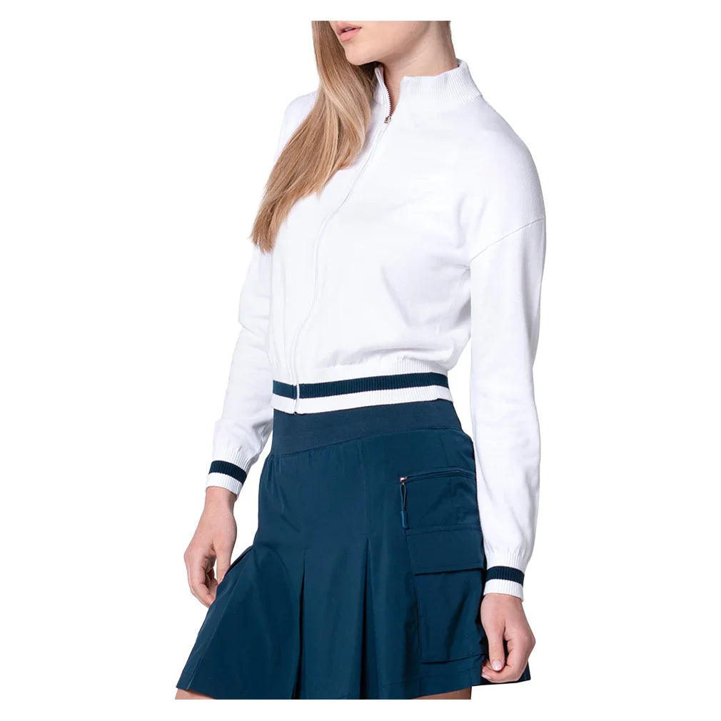 Women`s Rally Mock Neck Tennis Cardigan Apparel Lucky In Love