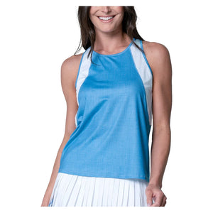 Women`s Linen Play Tennis Tank Periwinkle Apparel Lucky In Love