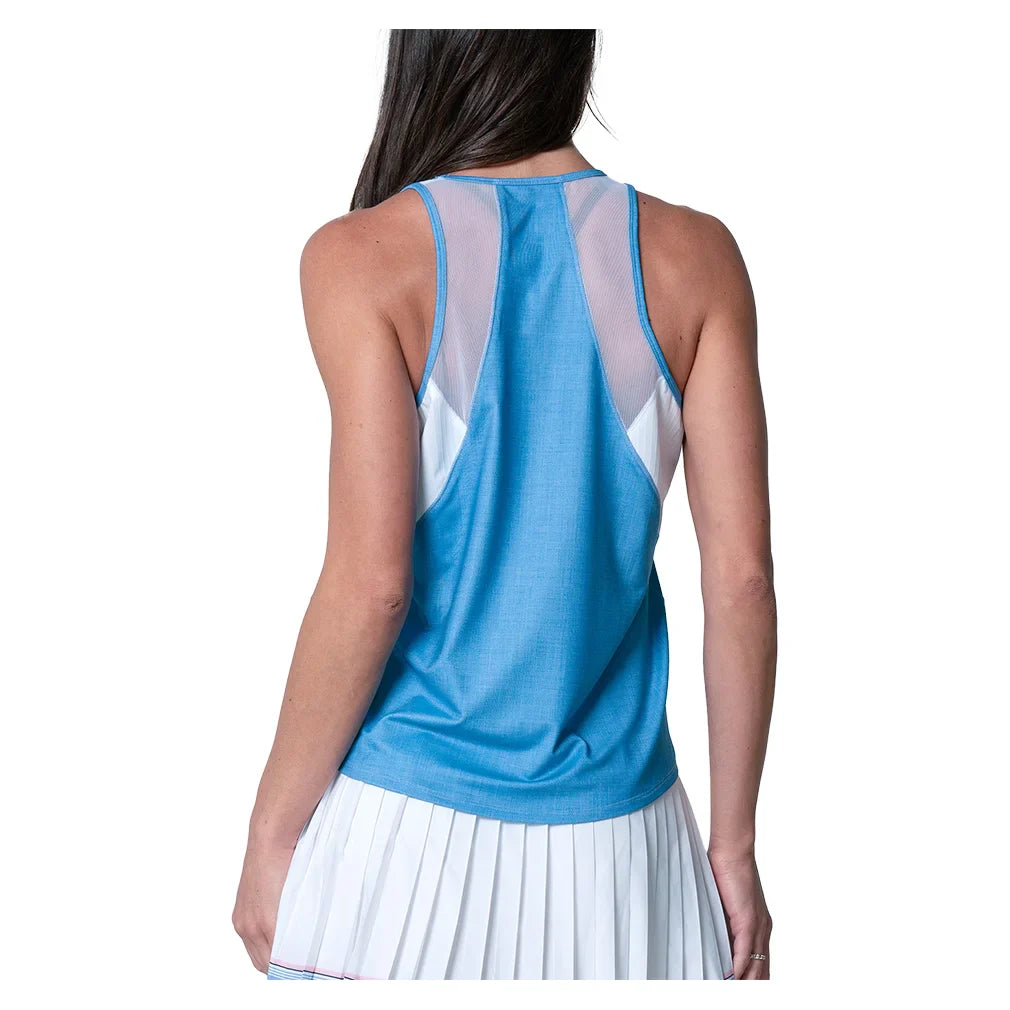 Women`s Linen Play Tennis Tank Periwinkle Apparel Lucky In Love