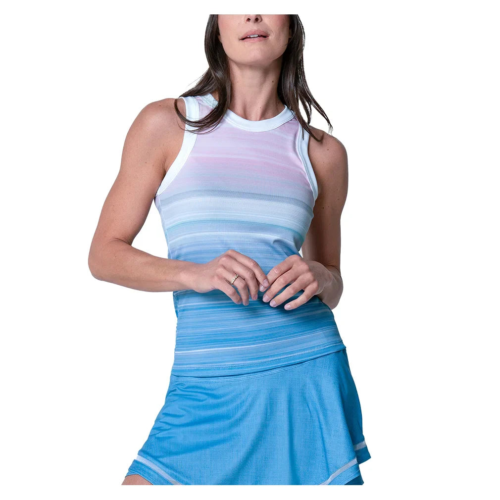 Women`s Linen Vision Tennis Tank Periwinkle Apparel Lucky In Love