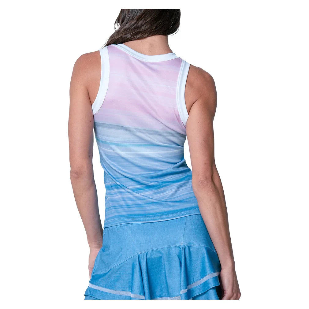 Women`s Linen Vision Tennis Tank Periwinkle Apparel Lucky In Love