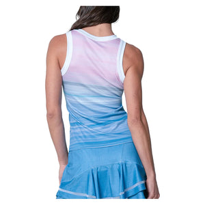 Women`s Linen Vision Tennis Tank Periwinkle Apparel Lucky In Love