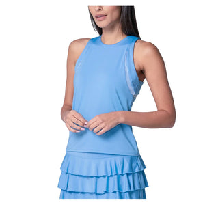 Women`s High Neck Action Tennis Tank with Bra Periwinkle Apparel Lucky In Love