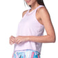 Women`s Goddess Hip Fit Tennis Tank Pink Sand Apparel Lucky In Love