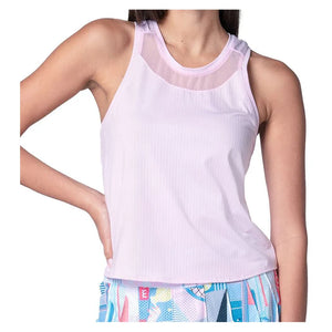 Women`s Goddess Hip Fit Tennis Tank Pink Sand Apparel Lucky In Love