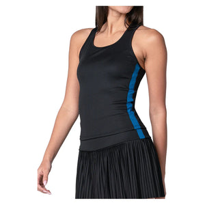 Women`s Racer Rib Tennis Tank Black Apparel Lucky In Love