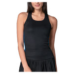 Women`s Racer Rib Tennis Tank Black Apparel Lucky In Love