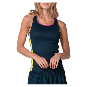 Women`s Racer Rib Tennis Tank Midnight Apparel Lucky In Love