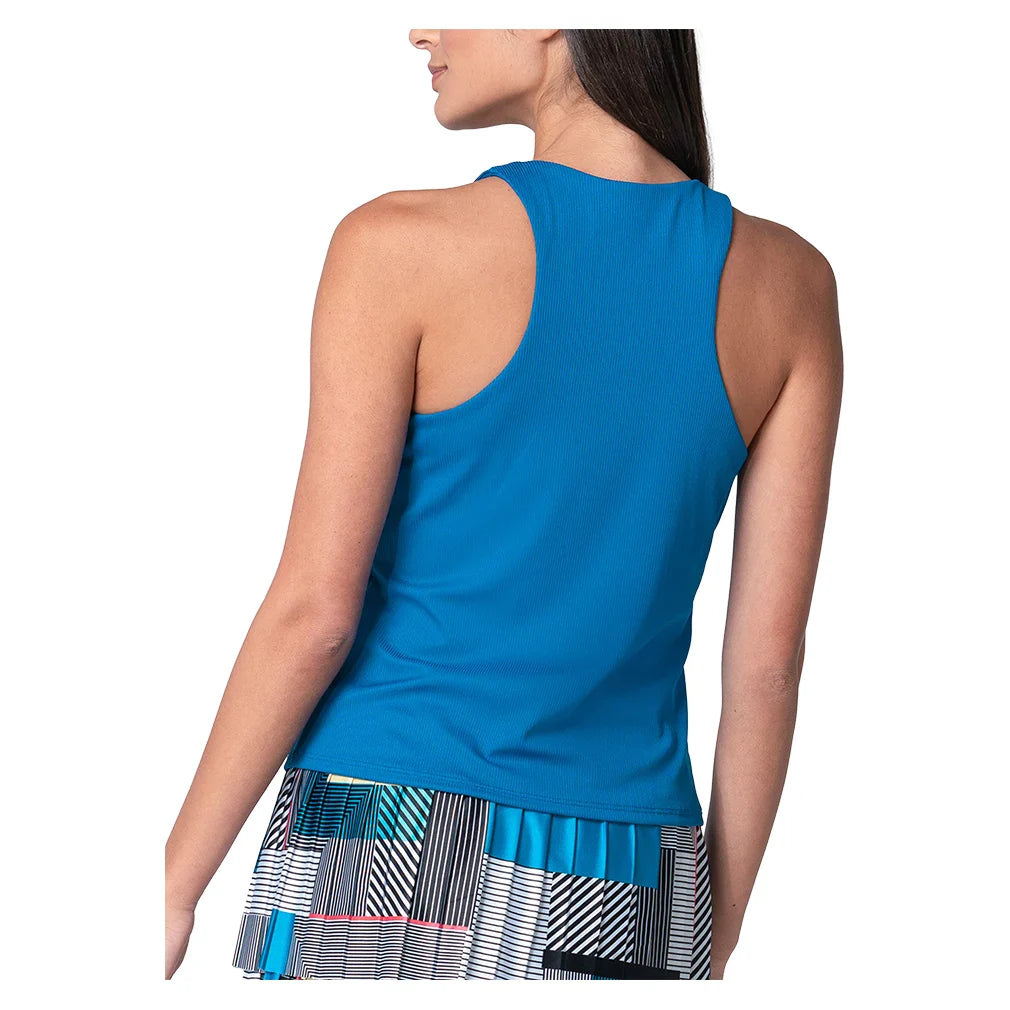 Women`s Clubhouse Tennis Tank with Bra Electric Blue Apparel Lucky In Love