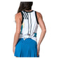 Women`s Stripe It Up Tie Back Tennis Tank White Apparel Lucky In Love
