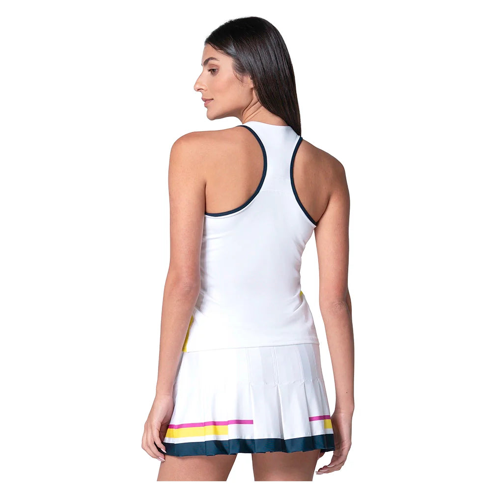 Women`s Love Bound Tennis Tank with Bra White Apparel Lucky In Love