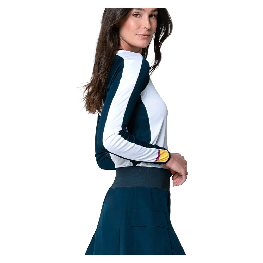 Women`s Love Bound Long Sleeve Tennis Top White Apparel Lucky In Love