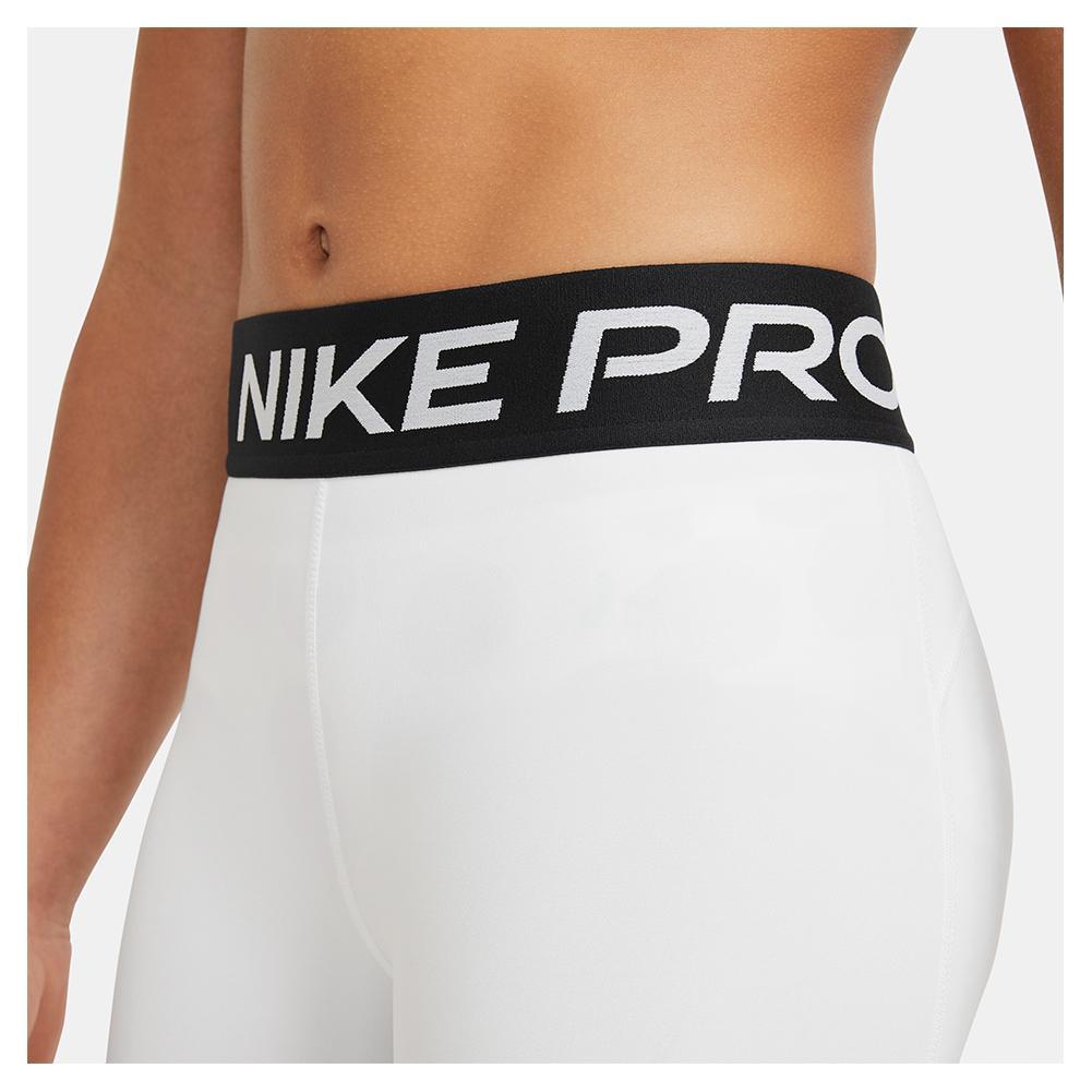 Girls' Pro Training Shorts White and Pure Platinum Apparel Nike