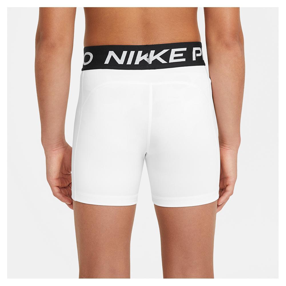Girls' Pro Training Shorts White and Pure Platinum Apparel Nike