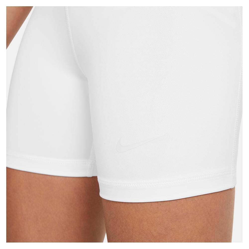 Girls' Pro Training Shorts White and Pure Platinum Apparel Nike