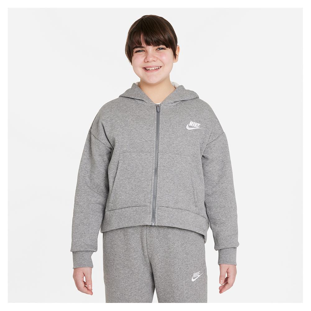 Girls' Sportswear Club Fleece Full-Zip Hoodie Apparel Nike