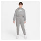 Girls' Sportswear Club French Terry Cropped Hoodie Carbon Heather and White Apparel Nike