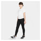 Girls' Dri-FIT One Short-Sleeve Training Top White and Black Apparel Nike