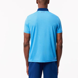 Men's Novak Djokovic Graphic Tennis Polo (Fan) Argentine Blue and Globe Apparel Lacoste
