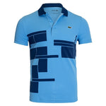 Men's Novak Djokovic Graphic Tennis Polo (Fan) Argentine Blue and Globe Apparel Lacoste