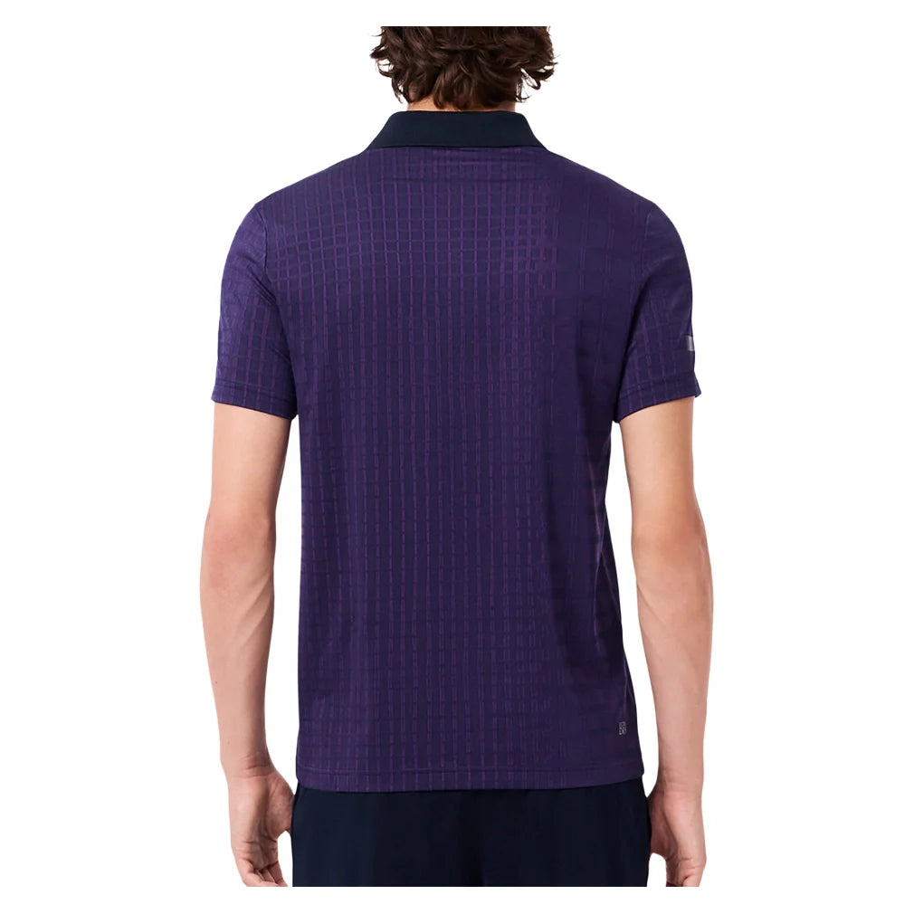 Men`s Danill Medvedev Tennis Polo Navy Blue and Cossak Purple Apparel Lacoste
