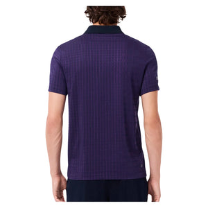 Men`s Danill Medvedev Tennis Polo Navy Blue and Cossak Purple Apparel Lacoste