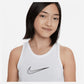 Girls' Dri-FIT One Training Tank White and Black Apparel Nike