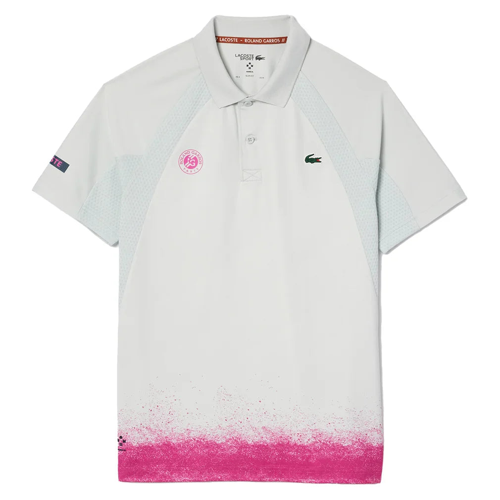 Men`s Roland Garros Medvedev On Court Mesh Tennis Polo Pale Green and Malva Apparel Lacoste