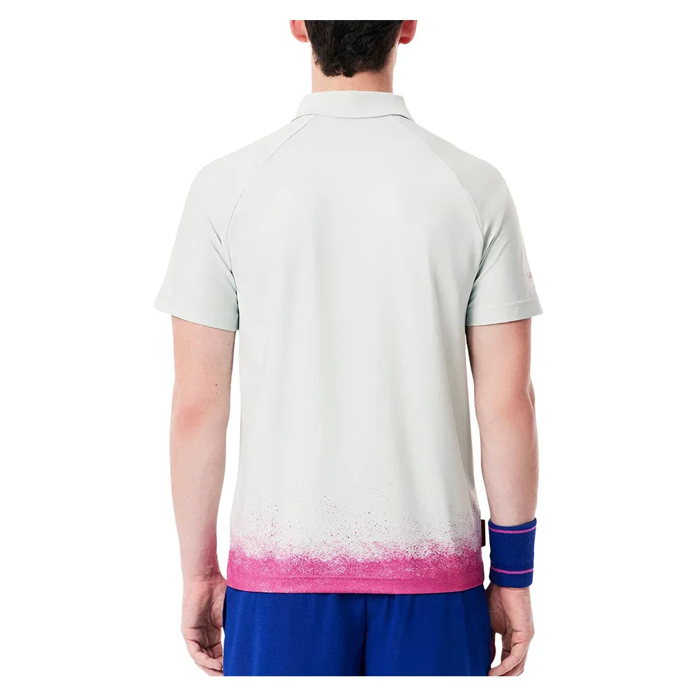 Men`s Roland Garros Medvedev On Court Mesh Tennis Polo Pale Green and Malva Apparel Lacoste