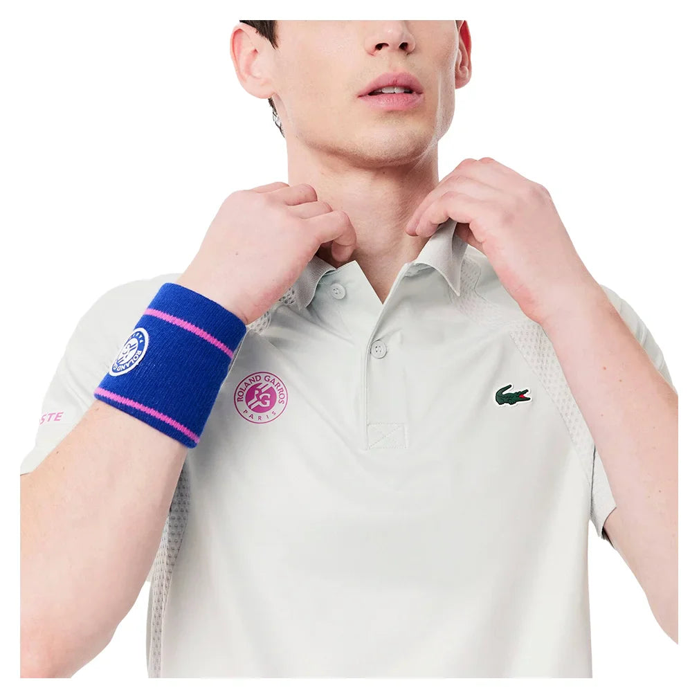 Men`s Roland Garros Medvedev On Court Mesh Tennis Polo Pale Green and Malva Apparel Lacoste