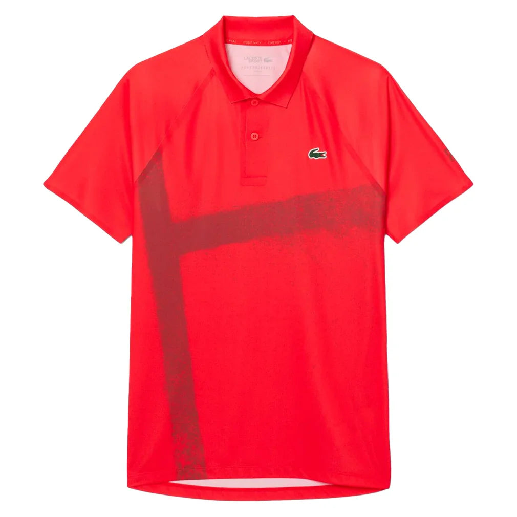 Men`s Novak Djokovic Light Stretch On Court Tennis Polo Grenandine Apparel Lacoste