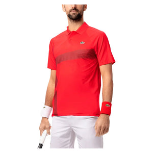 Men`s Novak Djokovic Light Stretch On Court Tennis Polo Grenandine Apparel Lacoste