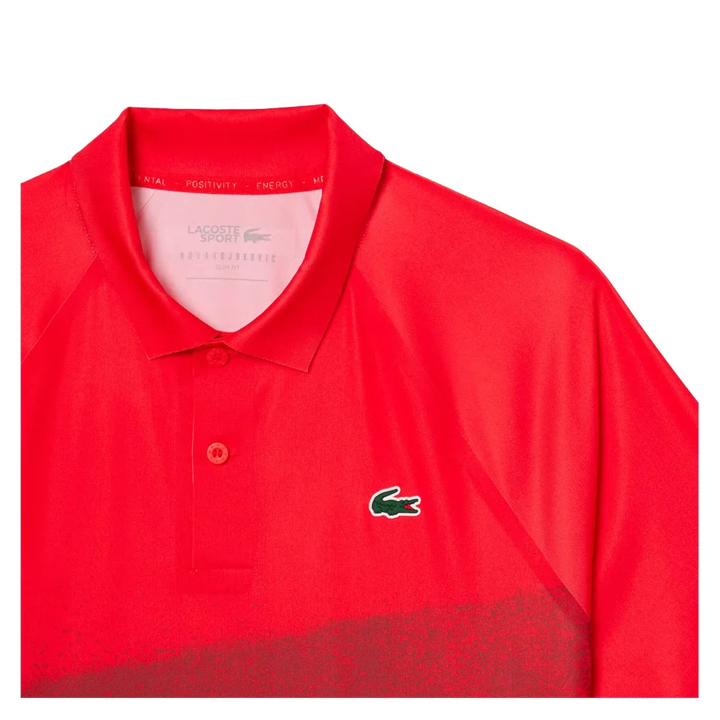 Men`s Novak Djokovic Light Stretch On Court Tennis Polo Grenandine Apparel Lacoste