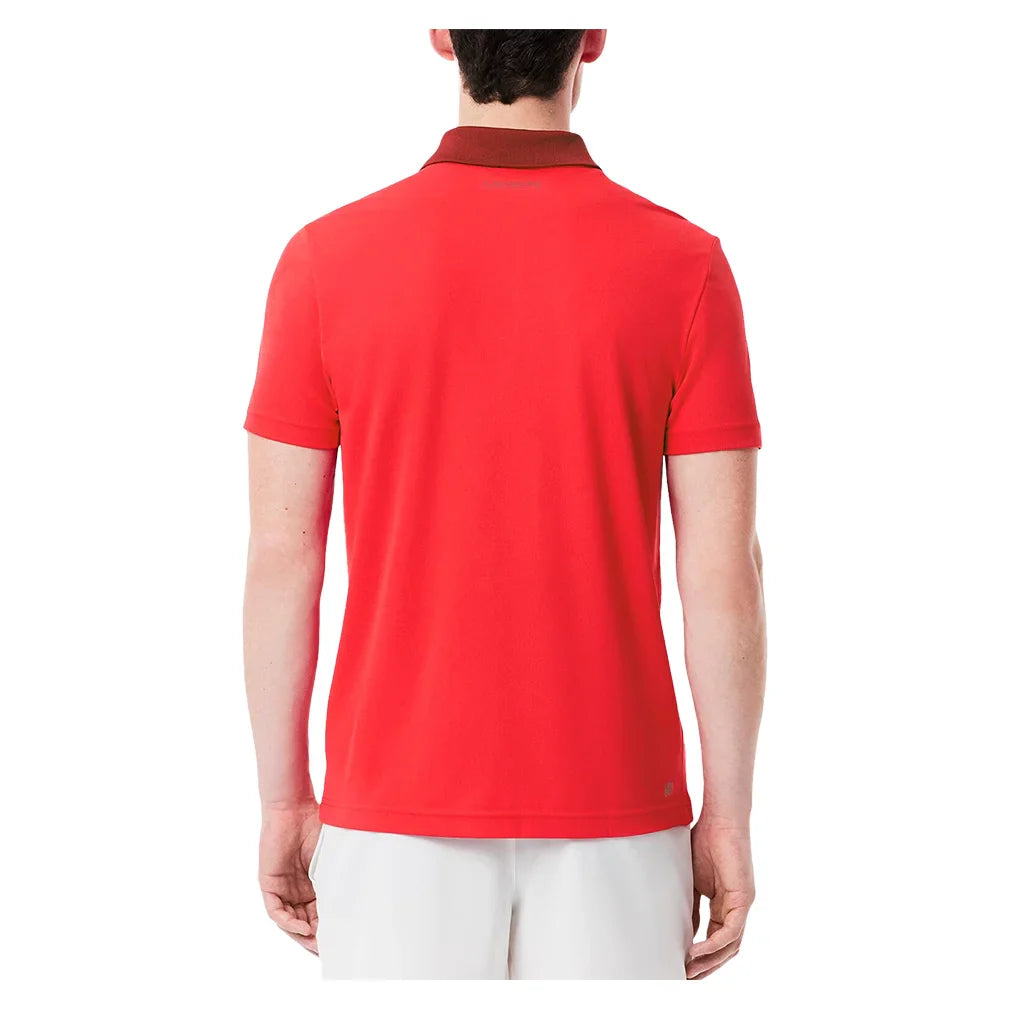 Men`s Novak Djokovic Ultra Dry Fan Tennis Polo Grenandine Apparel Lacoste