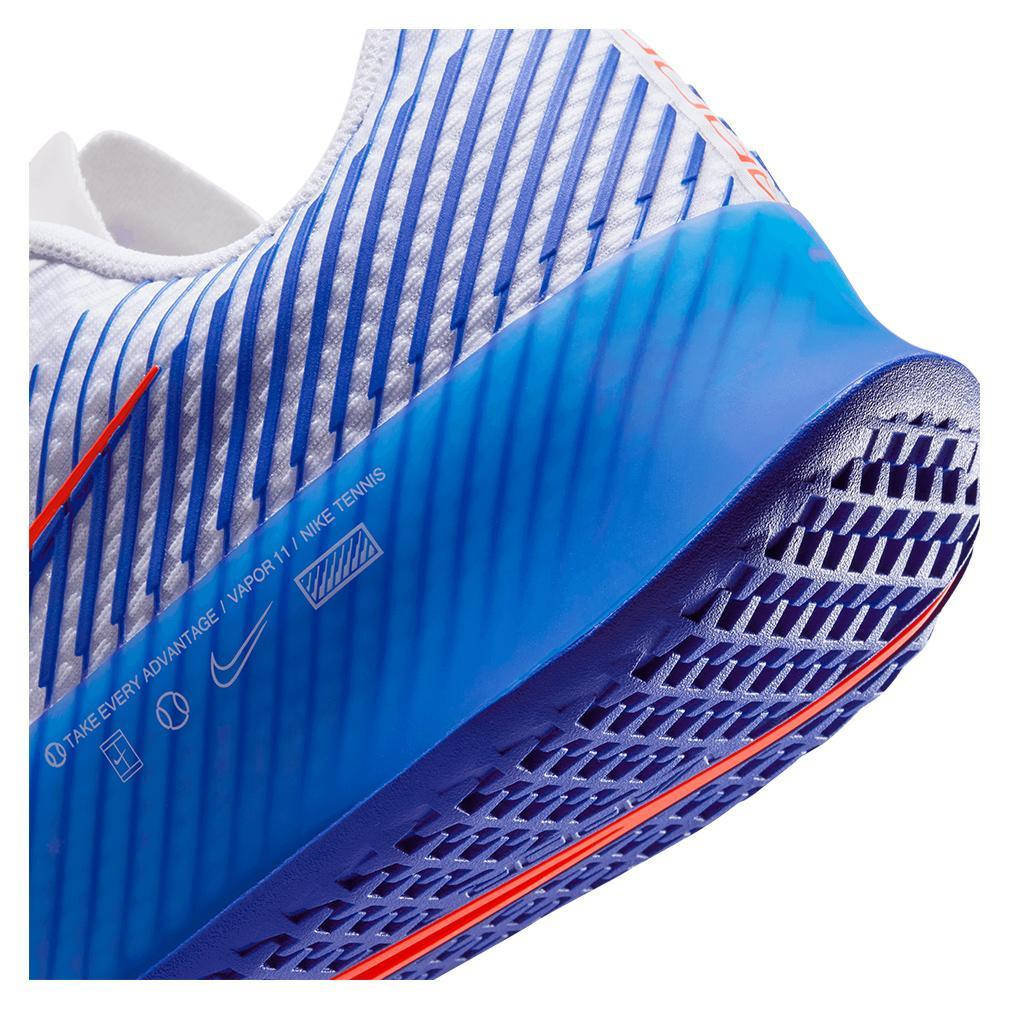 Men`s Air Zoom Vapor 11 Tennis Shoes White and Hyper Royal Footwear Nike