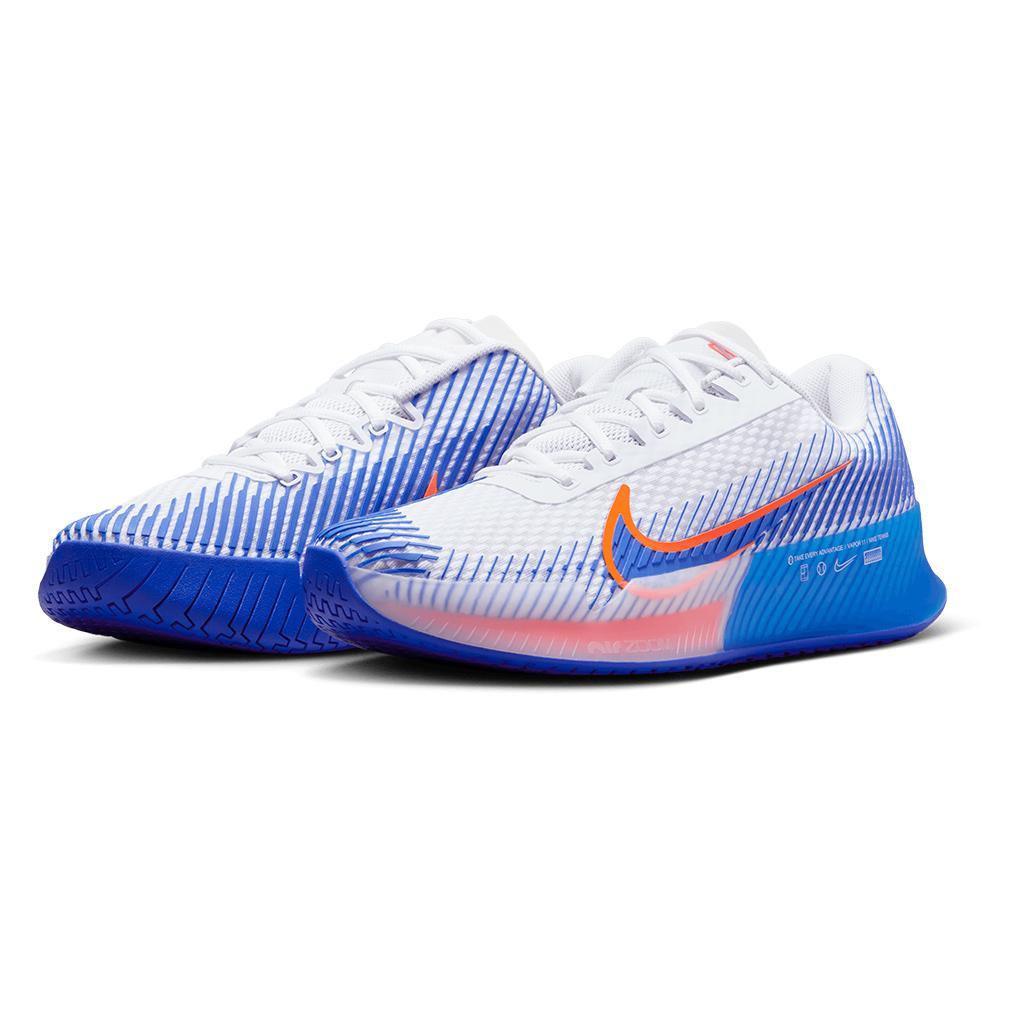 Men`s Air Zoom Vapor 11 Tennis Shoes White and Hyper Royal Footwear Nike