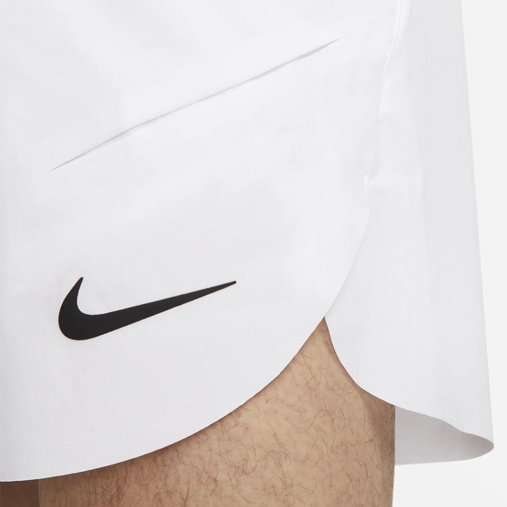 Mens Rafa 7 Inch Dri-Fit Advance Tennis Shorts White and Black Apparel Nike