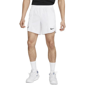 Mens Rafa 7 Inch Dri-Fit Advance Tennis Shorts White and Black Apparel Nike
